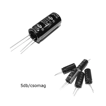 SK220-250-105 Elektrolit kondenzátor, 220µF/250V 105°C, Ø18x40mm, 5db/csomag