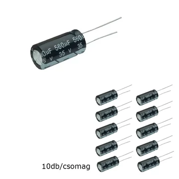 SK560-35-105A Elektrolit kondenzátor, 560µF/35V 105°C, Ø10x24mm, 10db/csomag