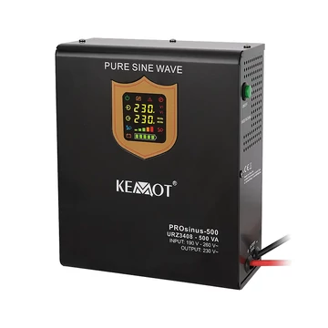 Szinuszos szünetmentes tápegység, fekete, 12V 300W, akkumulátor nélkül, Kemot PROsinus-500