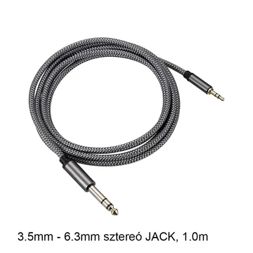Sztereó 3,5mm - 6,3mm jack kábel 100cm