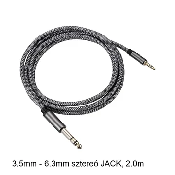 Sztereó 3,5mm - 6,3mm jack kábel 200cm