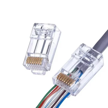 TEL0072 Krimpelhető UTP dugó tömör vezetékre (átmenő), RJ45 8P8C, CAT6e