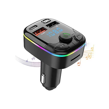 TRANS034 FM Transmitter és Dual USB töltő Bluetooth kihangosítással, QC3.0 20W