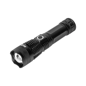 URZ0945 Rebel 10W tölthető LED elemlámpa, alumínium, fekete színű, zoom funkció
