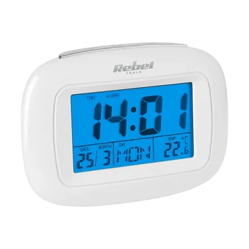 URZ3219-1 Rebel ébresztőóra, dátum és hőmérséklet kijelzéssel, kék háttérvilágítású LCD