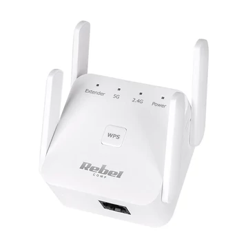 Wi-Fi erősítő, 2,4/5GHz, 300/867Mbps, RJ45 csatlakozással, Rebel