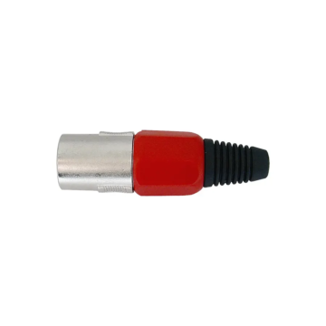 WTY0054-B Forrasztható XLR dugó kábelre, 3 pólusú, fém, piros