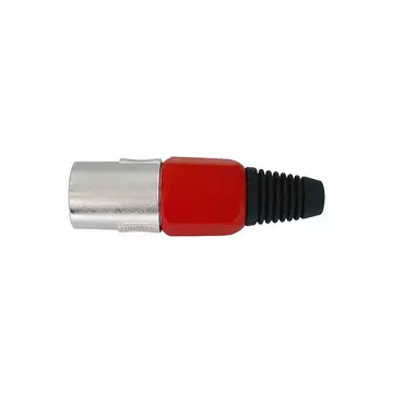WTY0054-B Forrasztható XLR dugó kábelre, 3 pólusú, fém, piros