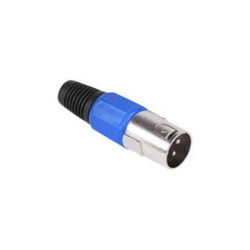 WTY0054-C Forrasztható XLR dugó kábelre, 3 pólusú, fém, kék