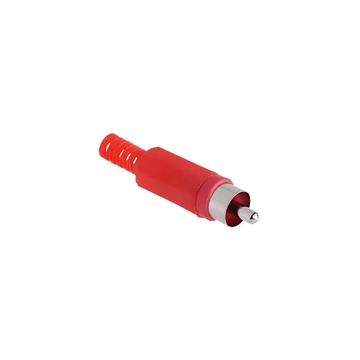 WTY0061-B Forrasztható RCA dugó kábelre, műanyag, piros