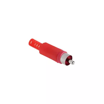 WTY0061-B Forrasztható RCA dugó kábelre, műanyag, piros