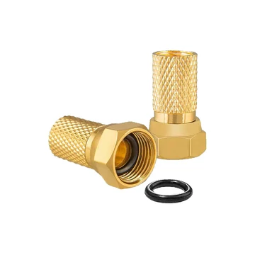 F csatlakozó koax kábelre, gumigyűrűs, 7,0mm, aranyozott
