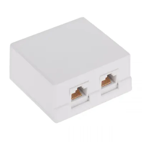 TEL0031A RJ45 8P8C dupla falialjzat, fehér