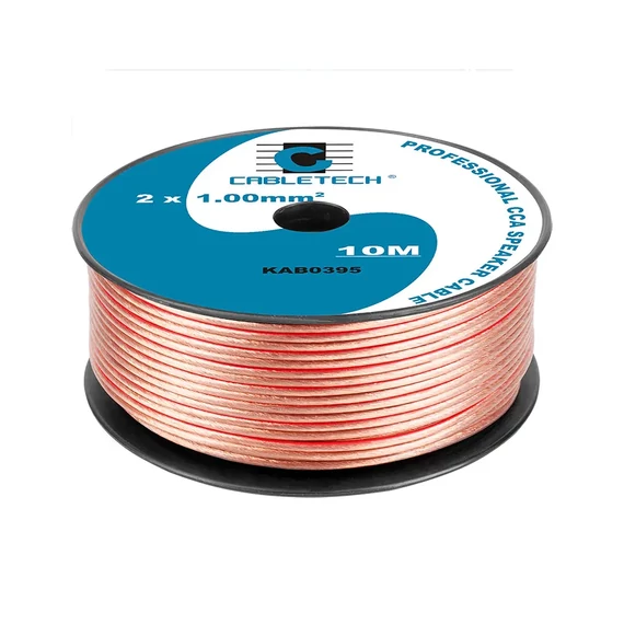 Hangszórókábel transzparens réz-alumínium CCA 2x1mm2 10m/tekercs
