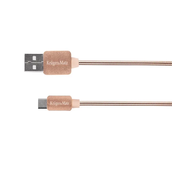 KM0360 Krüger&Matz USB-Micro USB kábel, arany színű 1m