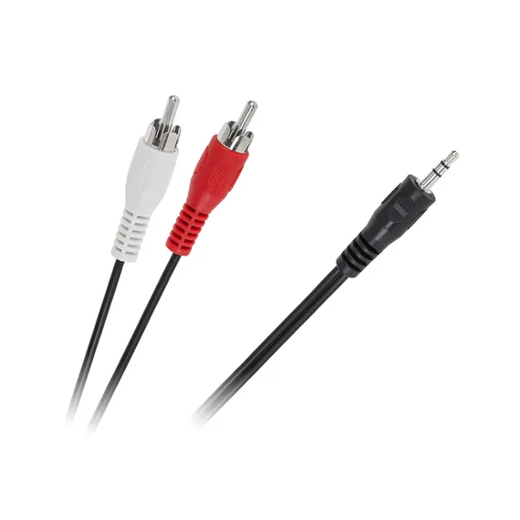 KPO2747-15 Jack - RCA kábel, 3,5mm sztereó jack dugó - 2RCA dugó, 15m