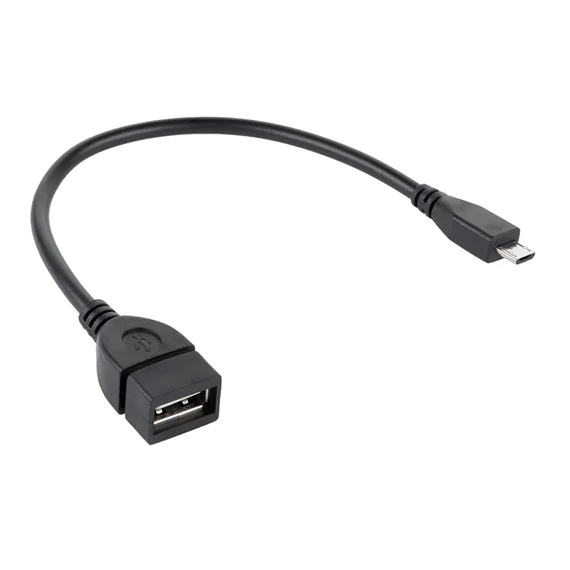 KPO2908 USB kábel, USB aljzat - micro USB dugó, OTG, 20cm