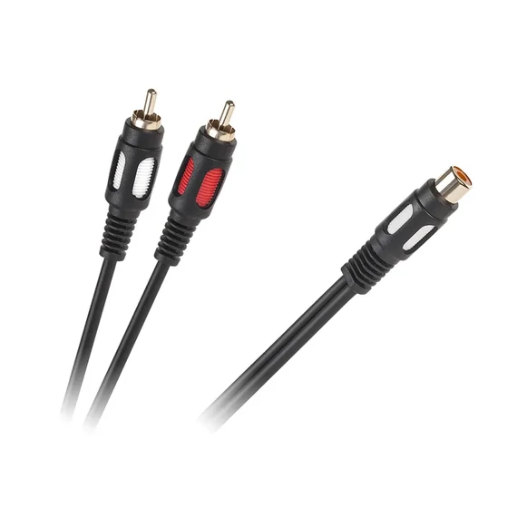 KPO3871 RCA elosztó kábel, 1RCA aljzat - 2RCA dugó, 25 cm