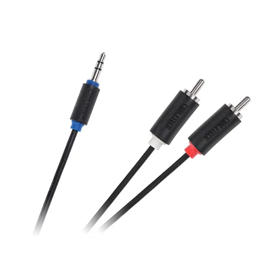 KPO3952-10 Jack - RCA kábel, 3,5mm sztereó jack dugó - 2RCA dugó, 10m