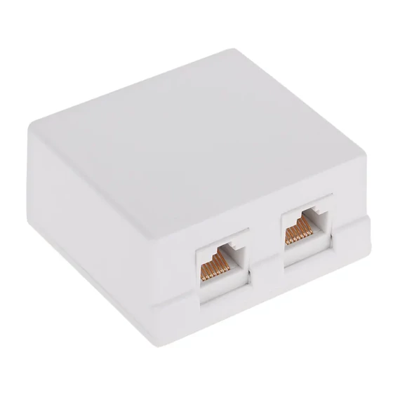 TEL0031 RJ45 8P8C dupla falialjzat, fehér