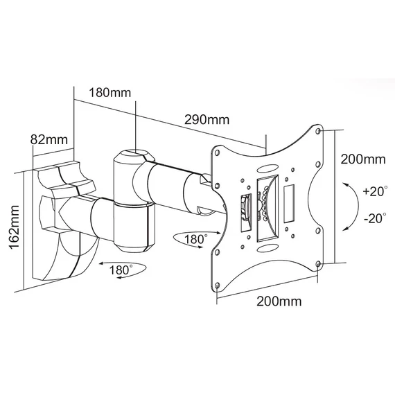 CABLETECH Falitartó LCD/LED TV-hez, 13-42coll max. 30kg