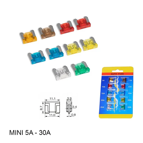 Autós biztosíték MINI APS/ATT készlet 10db