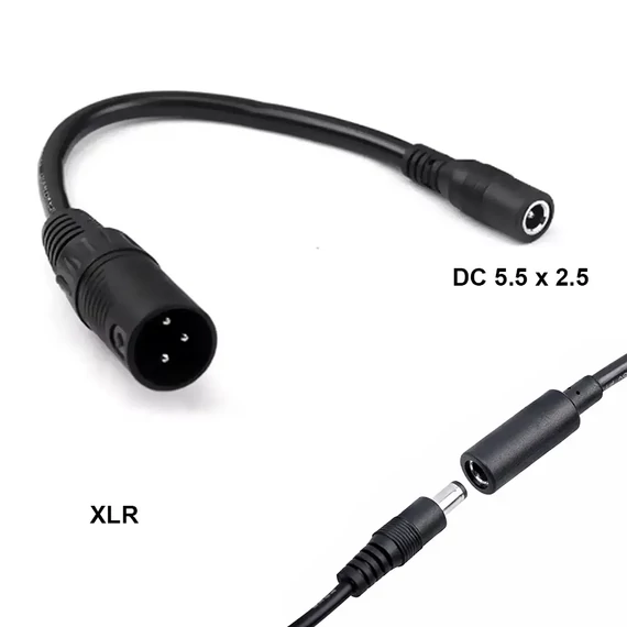 DC dugó átalakító elektromos kerékpárhoz, 2.5/5.5 aljzat, XLR dugó