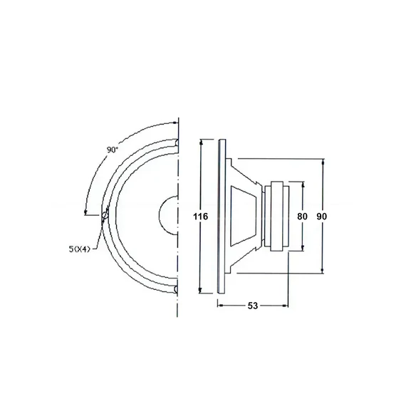 G4001-8 DIBEISI Középsugárzó, 10cm 8Ohm 25W