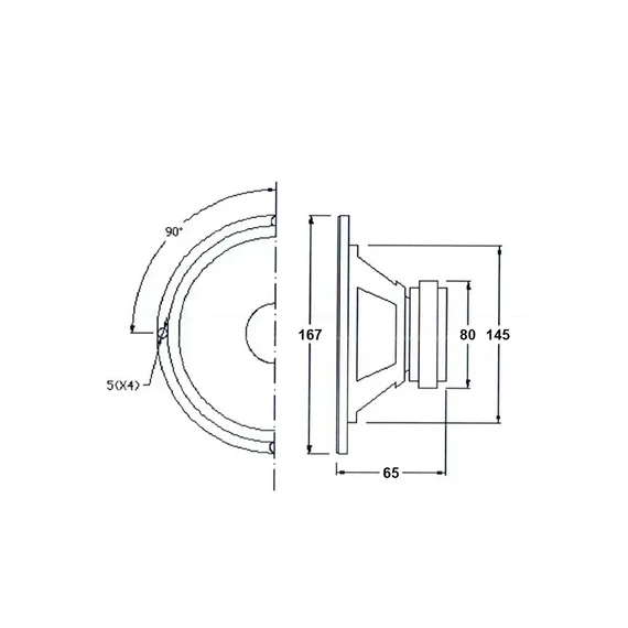 Mélysugárzó 16,5cm 4Ohm 50W Dibeisi Mélysugárzó 16,5cm 4Ohm 50W Dibeisi