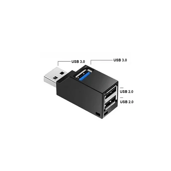 KOM0752B 3 portos USB 3.0 HUB, fekete színű