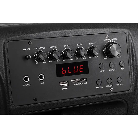 MIK0134EU Hordozható aktív hangfal,15coll 60W,USB/SD/BT/AUX/FM/MIC MIK0134EU Hordozható aktív hangfal,15coll 60W,USB/SD/BT/AUX/FM/MIC