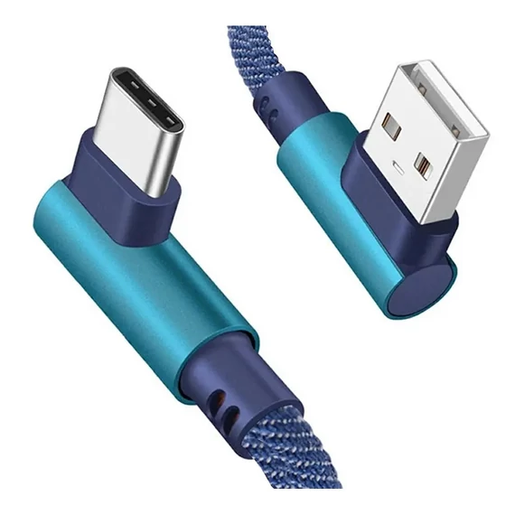 ML0800P USB - Type C kábel, szövet borítással, pipa dugóval, kék, 1m ML0800P USB - Type C kábel, szövet borítással, pipa dugóval, kék, 1m