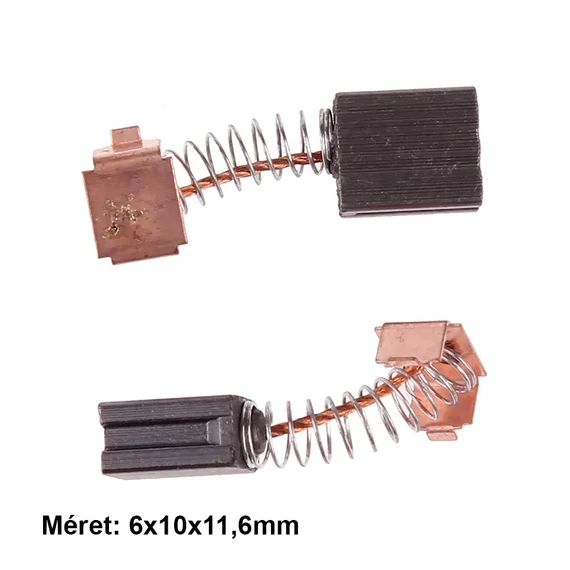 Szénkefe szerszámgépbe, 6x10x11,6mm, 2db/csomag