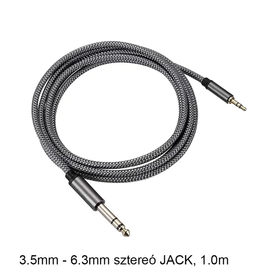 Sztereó 3,5mm - 6,3mm jack kábel 100cm