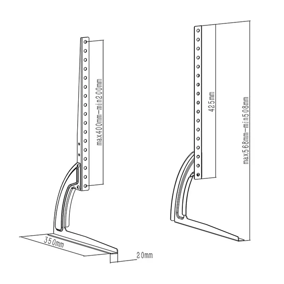 CABLETECH Asztali TV tartó konzol, fekete színű, 27-60coll max. 40kg CABLETECH Asztali TV tartó konzol, fekete színű, 27-60coll max. 40kg