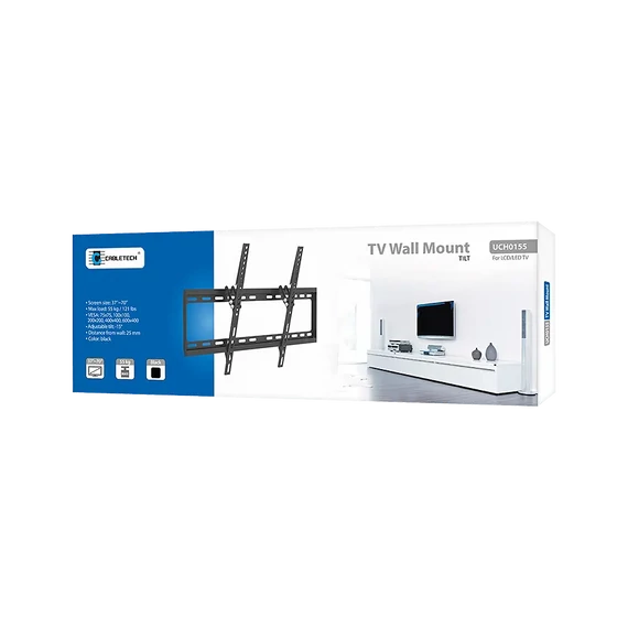 UCH0155 CABLETECH Falitartó LCD/LED TV-hez, dönthető, 37-70coll max. 55kg