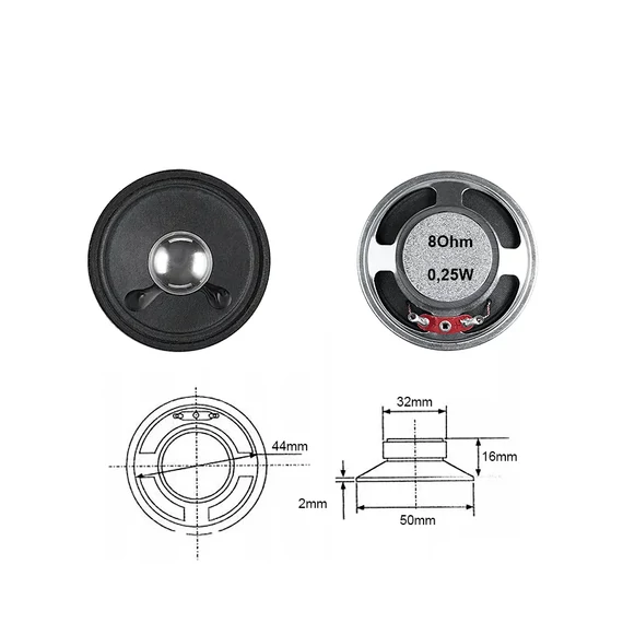 YD-50 Hangszóró, 50mm 0,25W 8Ohm /pár