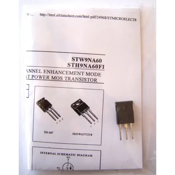TRANZISZTOR, STW9NA60 1DB/CS