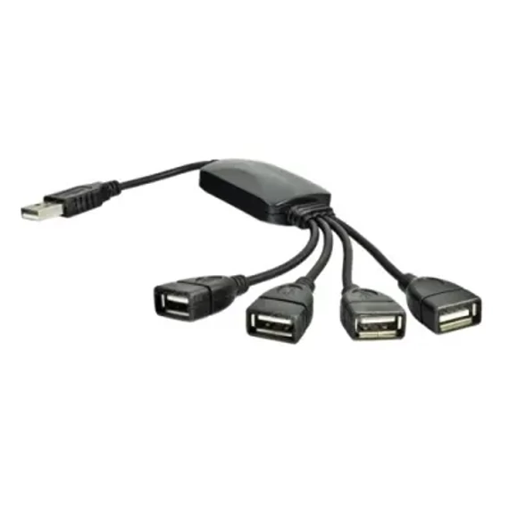 URZ0503 4 Portos USB HUB, fekete