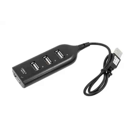 KOM0740A 4 Portos USB HUB, fekete, 40cm vezetékkel