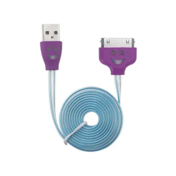 GSM0578 RGB LED-es IPhone 4 USB kábel, 30pin