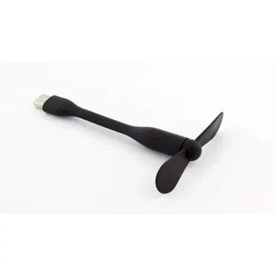 COM0014 Szilikonos USB-s mini ventillátor, fekete színű
