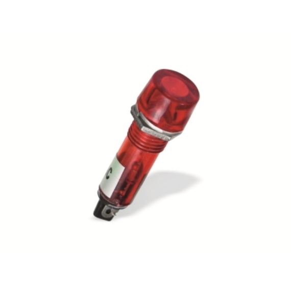 PRK1011 Beépíthető visszajelző, 12mm 230V AC, piros színű