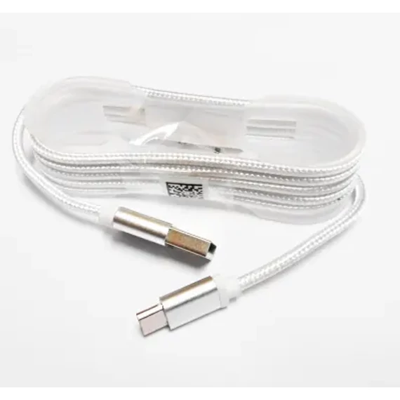 GSM1000A USB - Type C USB kábel szövet borítással, fém csatlakozóval, fehér 1,5m