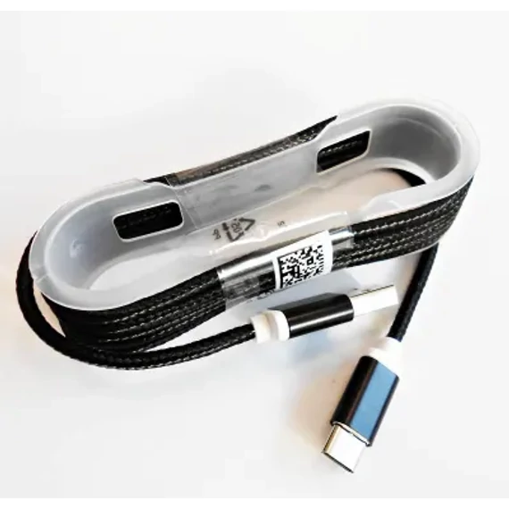 GSM1000F USB - Type C USB kábel szövet borítással,fém csatlakozóval,fekete 1,5m