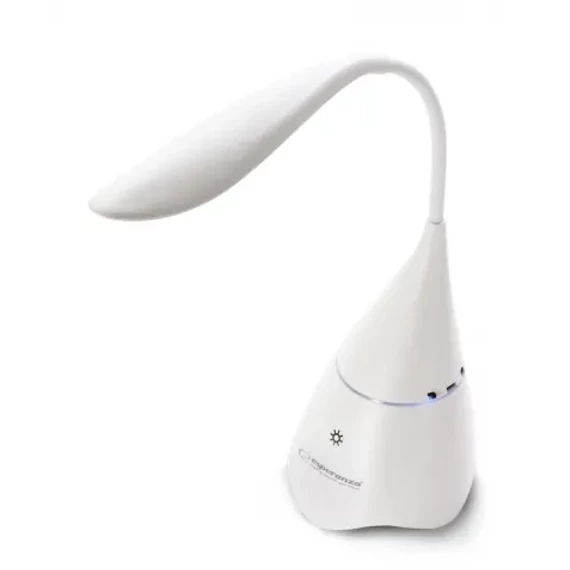 COM0215 Asztali LED lámpa beépített bluetooth hangszóróval, fehér színű