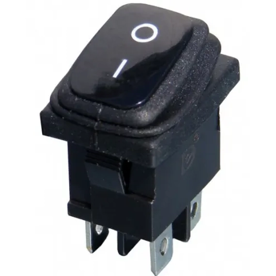 PRK0114PM-A Pormentes billenőkapcsoló, fekete színű 250V 6A AC, 4PIN