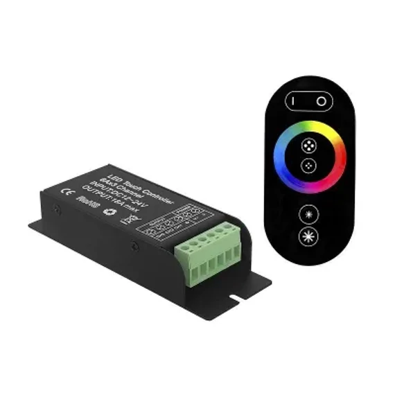 URZ0033D RGB LED kontroller, rádiófrekvenciás, érintőgombos távirányítóval