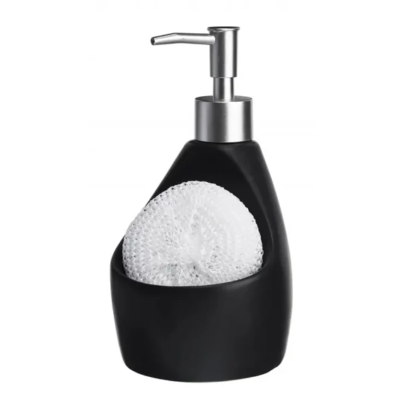 KA001B Mosogatószer adagoló szivaccsal, fekete színű 350ml
