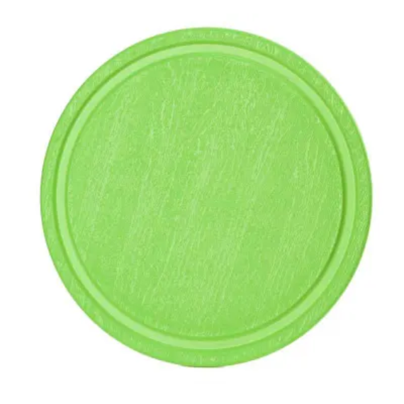 KD005C Műanyag vágódeszka, kerek, zöld színű 23,5cm